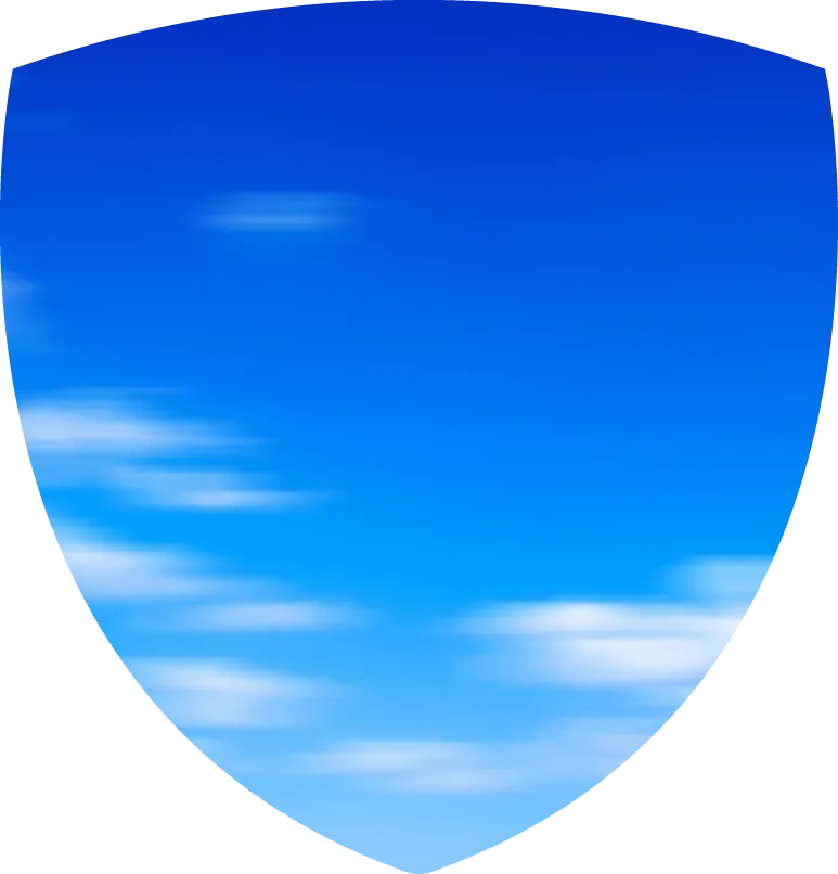 Escudo de grúas zarate con fondo de cielo slp