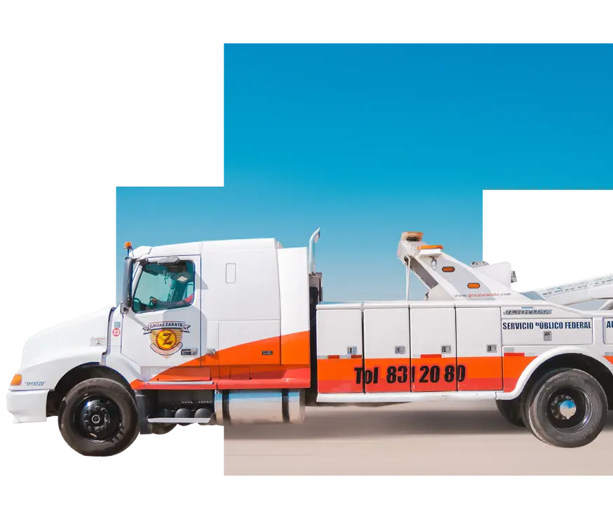 Servicio de grúas y arrastre para todo tipo de vehículos en slp 24 horas- Foto de una grúa zárate arrastrando un carro en san luis potosi